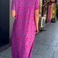 🔥50% discount🔥Diamond Neck Pink Purple Floral Print Dress