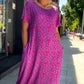 🔥50% discount🔥Diamond Neck Pink Purple Floral Print Dress