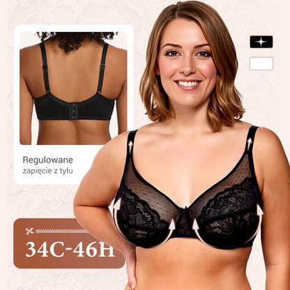 💥 Minimalistyczny koronkowy biustonosz z pełnym pokryciem