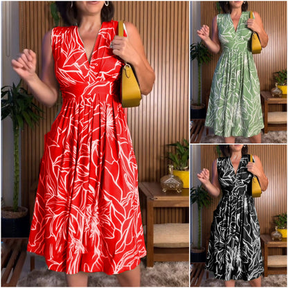 【M-3XL】💃Patchworkowa sukienka z nadrukiem