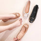 Female soft bottom hollow leather flat shoes