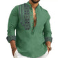 Long-sleeved Stand Collar Casual Shirt for Men