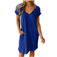 V-Neck T-Shirt Dress With Pockets