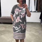 🔥 Sukienki Plus Size z nadrukiem i średnim rękawem