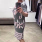 🔥 Sukienki Plus Size z nadrukiem i średnim rękawem