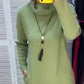 【✨Modna pewność siebie】👗Damska sukienka z długim rękawem i rozcięciem