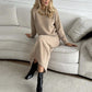 Women’s Elegant Cozy Sweater and Flared Skirt Set