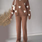 Heart Printed Sweatshirt & Sweatpants 2-Piece Set