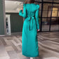 👗Elegancka damska sukienka maxi z paskiem w talii