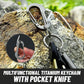 Multifunctional Titanium Keychain Carabiner With Pocket Knife