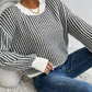 【S-XL】💞Damski sweter z dzianiny w prążki