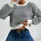【S-XL】💞Damski sweter z dzianiny w prążki