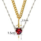 ”❤️‍🔥Love and⚔️ Sword“ Vintage Matching Heart and Sword Necklace Set