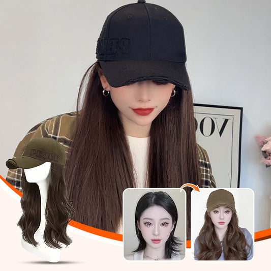 【✨Szybka zmiana fryzury】🧢Czapka z daszkiem z przedłużanymi włosami dla kobiet