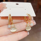 Artificial Pearl Jade Layered Earrings