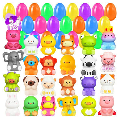 🔥24 szt. jaj wielkanocnych z wypełnieniem, wolno rosnące Squishy Toys 3.21