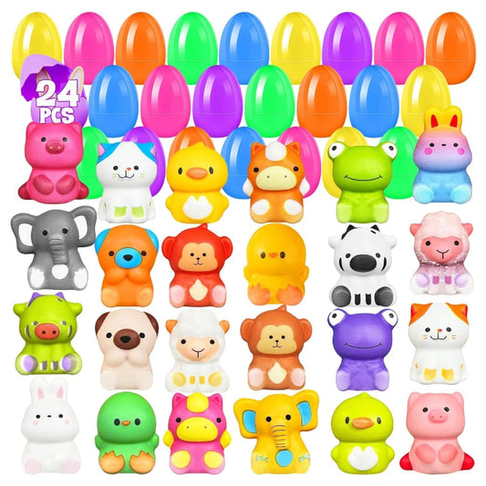 🔥24 szt. jaj wielkanocnych z wypełnieniem, wolno rosnące Squishy Toys 3.21