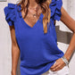 【S-2XL】👚Elastyczny top z falbanką bez rękawów z dekoltem w serek