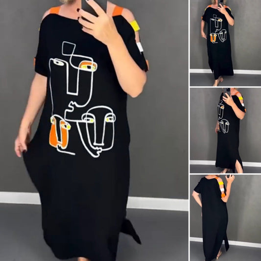 【S-4XL】🍂Modna damska sukienka z krótkim rękawem z nadrukiem