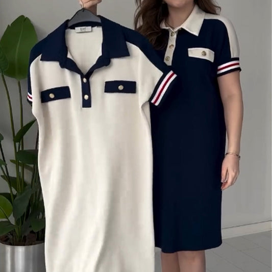 Damska sukienka casualowa z krótkim rękawem