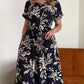 🔥👗【S-4XL】Sukienka z okrągłym dekoltem i nadrukiem kwiatowym