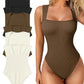 Bodys de mujer Sexy Ribbed Strappy Square Neck Sleeveless Tummy Control Tank Tops Bodysuits