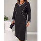 🌷Elegancka damska sukienka patchworkowa z dekoltem w serek