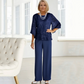 💝Elegancki damski szyfonowy warstwowy top i spodnie z szerokimi nogawkami