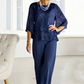 💝Elegancki damski szyfonowy warstwowy top i spodnie z szerokimi nogawkami