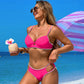 🎊🏖️Essential na plażę👙 Strój kąpielowy damski z krawatem w jednolitym kolorze, zestaw 2 części💞