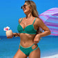 🎊🏖️Essential na plażę👙 Strój kąpielowy damski z krawatem w jednolitym kolorze, zestaw 2 części💞