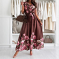 🔥👗Eleganckie sukienki damskie z nadrukiem i dekoltem w serek