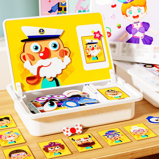Magnetyczne puzzle dla dzieci, w komplecie z planszą do gry i rysowania