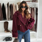 Women's Solid Color Warm Lapel Crop Jacket