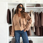 Women's Solid Color Warm Lapel Crop Jacket
