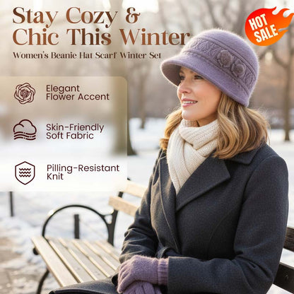 ⏰Zestaw damski czapka i szalik na zimę