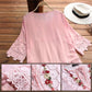Women's cotton linen loose embroidered top