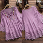 Women's cotton linen loose embroidered top