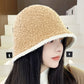 Autumn And Winter Simple Solid Color Knitted Bucket Hat for Women