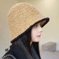 Autumn And Winter Simple Solid Color Knitted Bucket Hat for Women