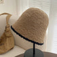 Autumn And Winter Simple Solid Color Knitted Bucket Hat for Women